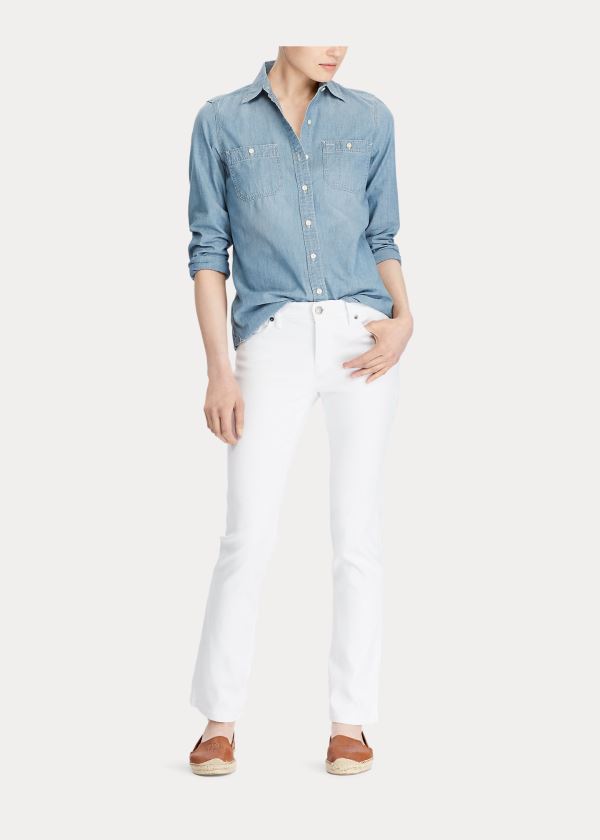 Women's Ralph Lauren Chambray Button-Down Shirts | 342607CGI